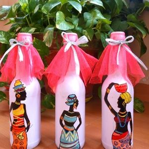 African bottle artefact - customized (set of 3 )